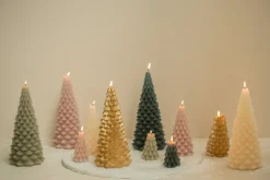 Rustik Lys stompkaars Kerstboom crème 42 uur D 10 H 20 cm
