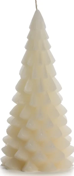 Rustik Lys stompkaars Kerstboom crème 42 uur D 10 H 20 cm