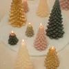 Rustik Lys stompkaars Kerstboom crème 13 uur D 6,3 H 12 cm