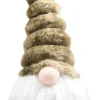 Sid kerstfiguur Toby gnoom groen / wit met verlichting 20 x 20 x 40 cm