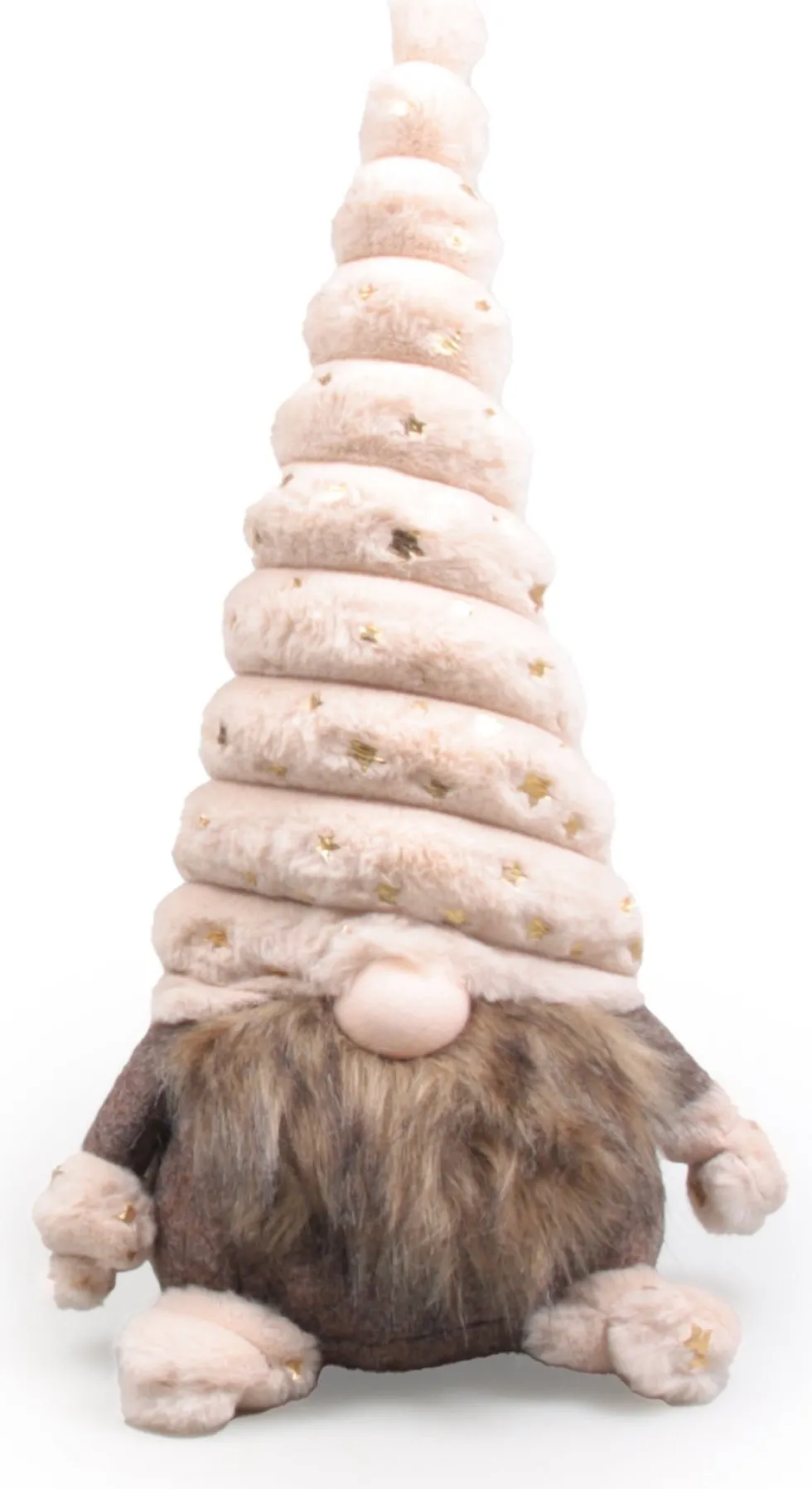 SID kerstfiguur Toby gnoom wit / beige 11 x 15 x 30 cm