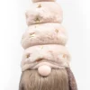 SID kerstfiguur Toby gnoom zittend wit / beige 9 x 9,5 x 22,5 cm