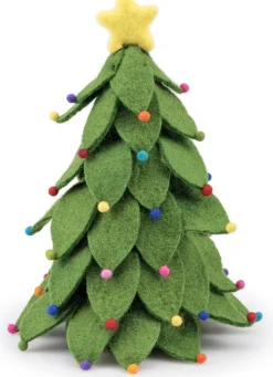 Sjaal met Verhaal decoratieboom groen D 20 H 32 cm