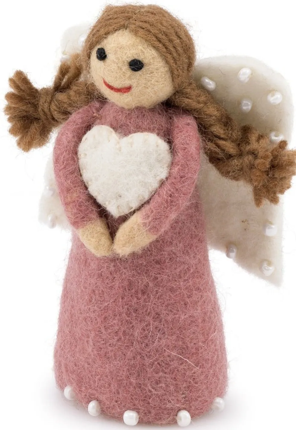 Sjaal met Verhaal kerst ornament kerstengel roze 5 x 10 x 12 cm
