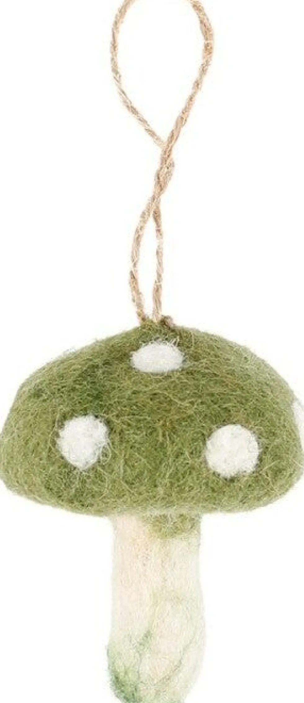 Sjaal met Verhaal kerst ornament Ginny paddenstoel groen / wit 7 x 5 x 8 cm