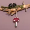Sjaal met Verhaal kerst ornament Ginny paddenstoel paars / wit 7 x 5 x 8 cm