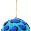 Sjaal met Verhaal kerst ornament Panter bal turquoise D 5 cm