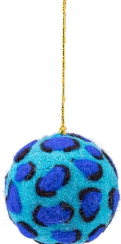 Sjaal met Verhaal kerst ornament Panter bal turquoise D 5 cm