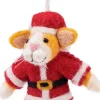 Sjaal met Verhaal kerst ornament kat kerstman rood / wit / bruin 5 x 9 x 11 cm