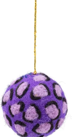 Sjaal met Verhaal kerst ornament Panter bal paars D 5 cm