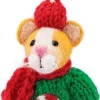 Sjaal met Verhaal kerst ornament kat kersttrui groen / bruin 4 x 6 x 13 cm