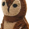 Sjaal met Verhaal kerst ornament Tula uil bruin 3 x 6 x 10 cm