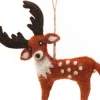 Sjaal met Verhaal kerst ornament Metsa hert bruin 4 x 12 x 12 cm
