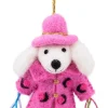 Sjaal met Verhaal kerst ornament Shopaholic poedel roze 5 x 11 x 13 cm