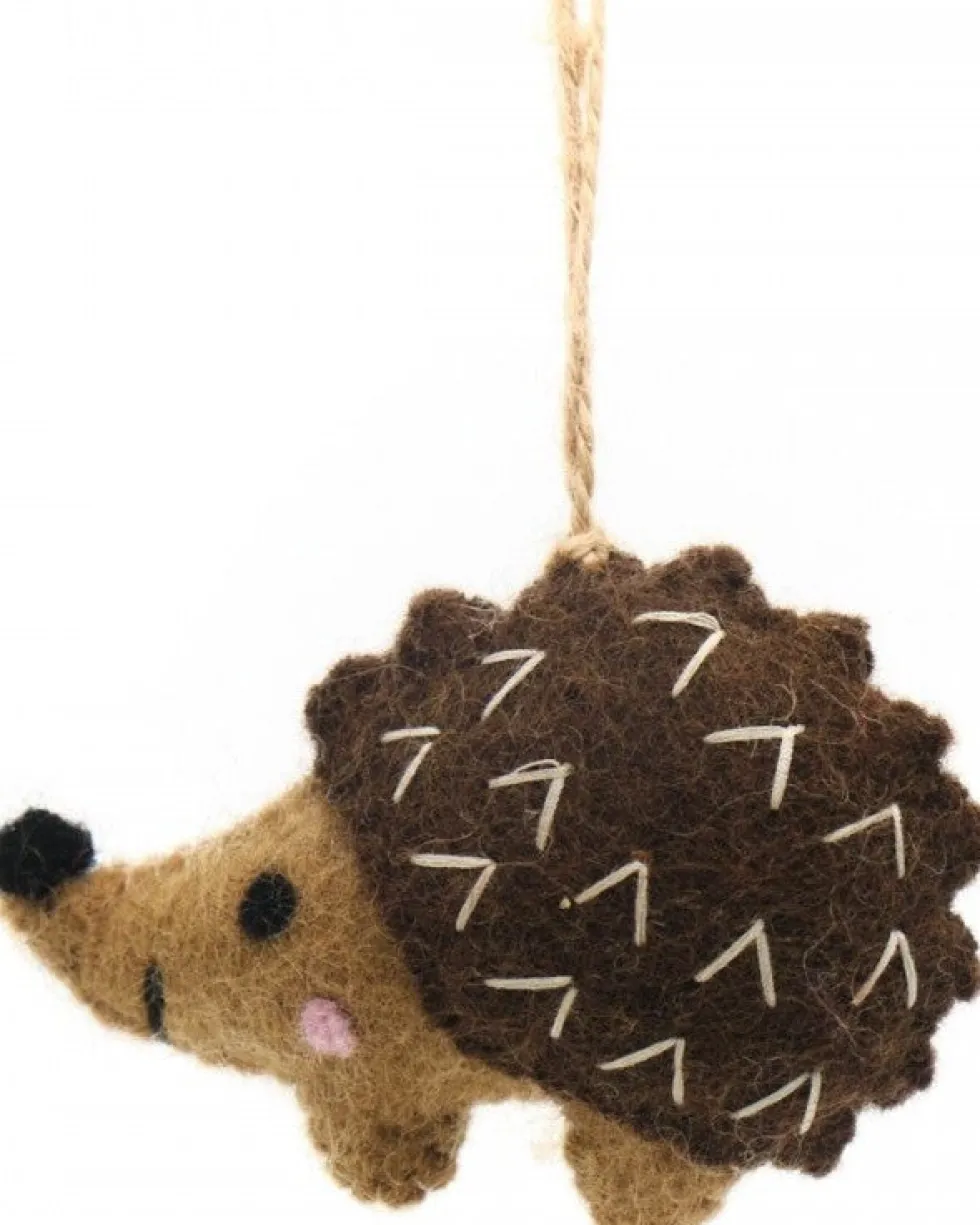 Sjaal met Verhaal kerst ornament Metsa egel bruin / grijs 3 x 8 x 10 cm