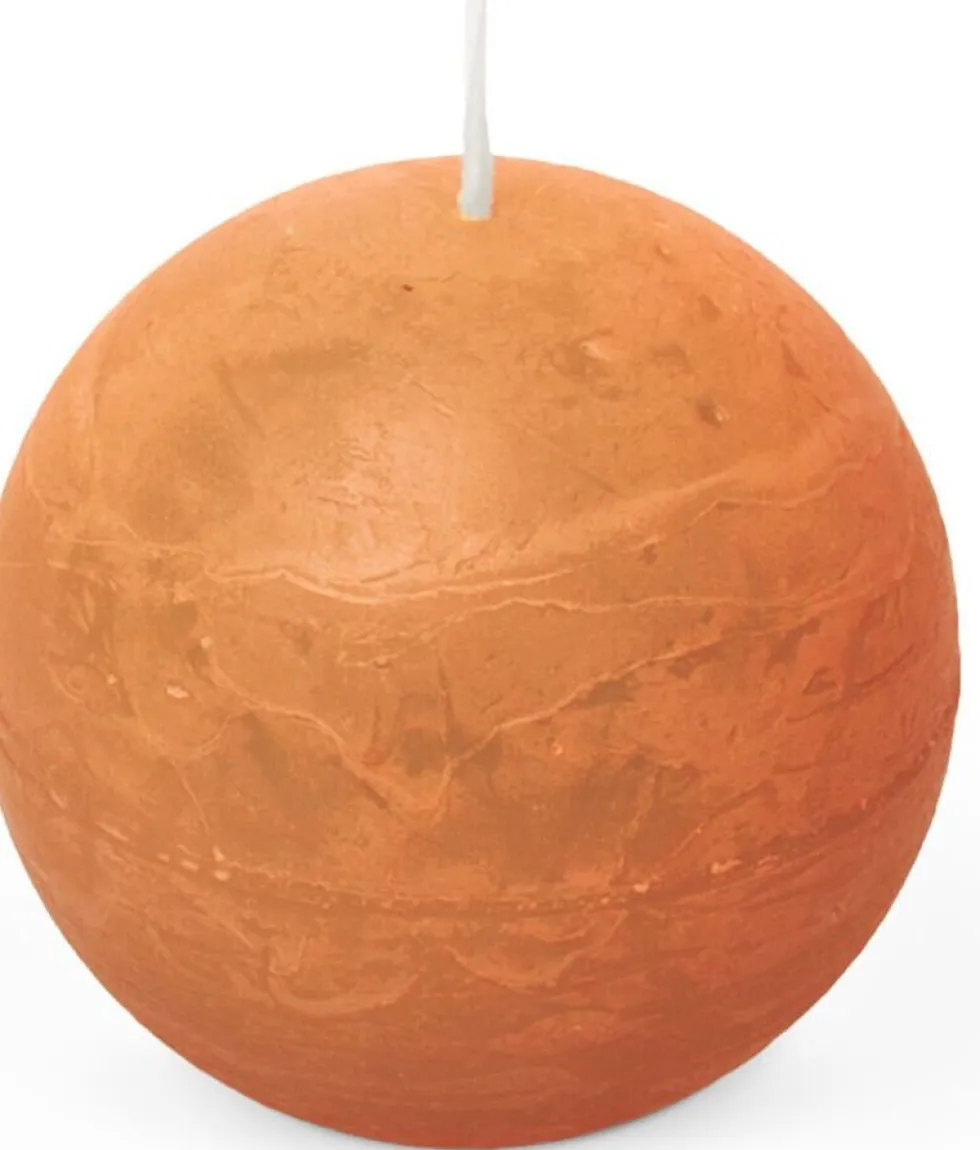 Spaas bolkaars Essential collection oranje 24 uur D 8 H 8 cm