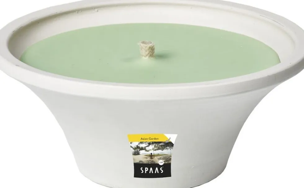 Spaas citronellakaars Asian Garden fruitig groen 9 uur D 17,5 H 7,5 cm