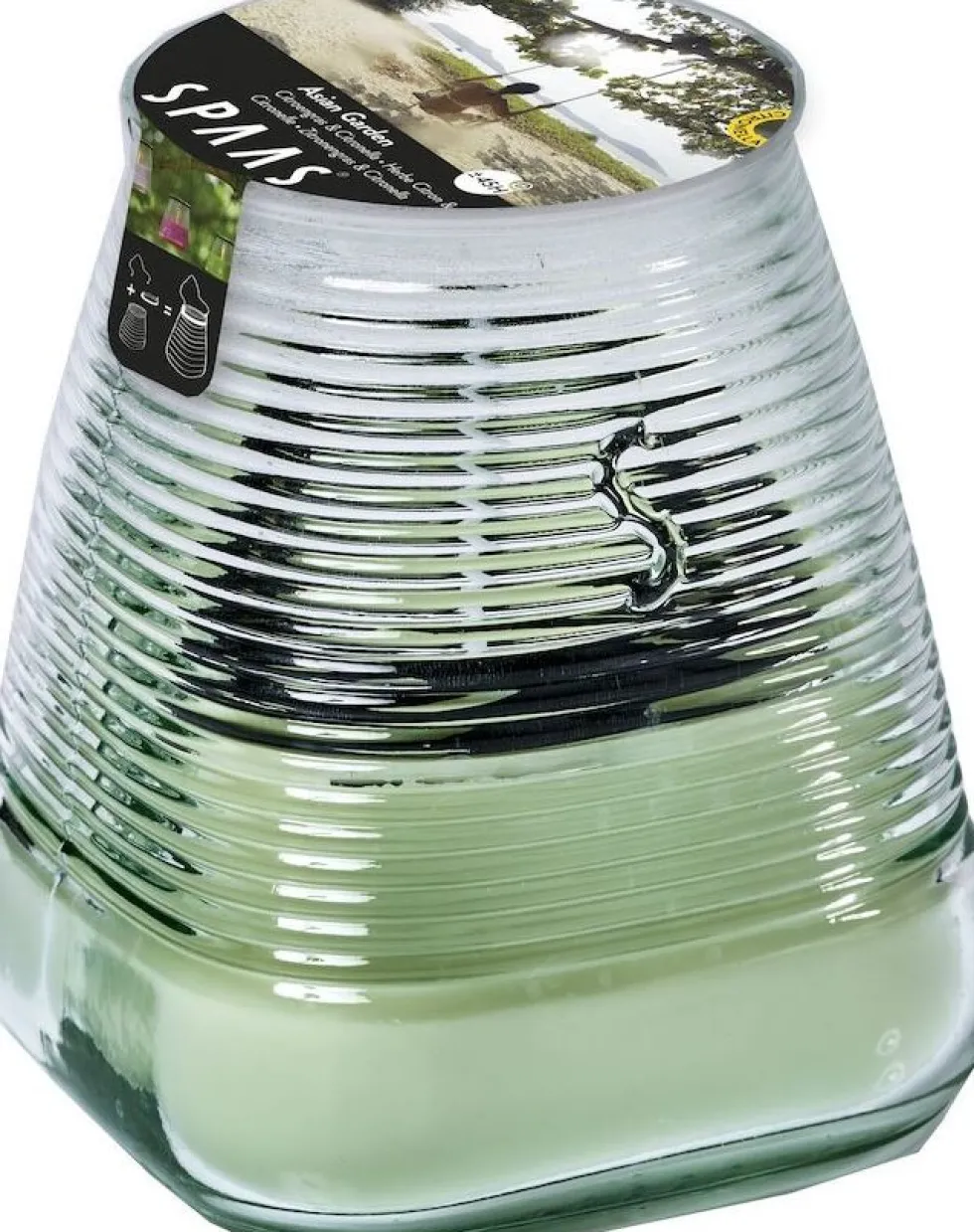 Spaas citronellakaars Asian Garden fruitig groen 45 uur D 9 H 9,8 cm
