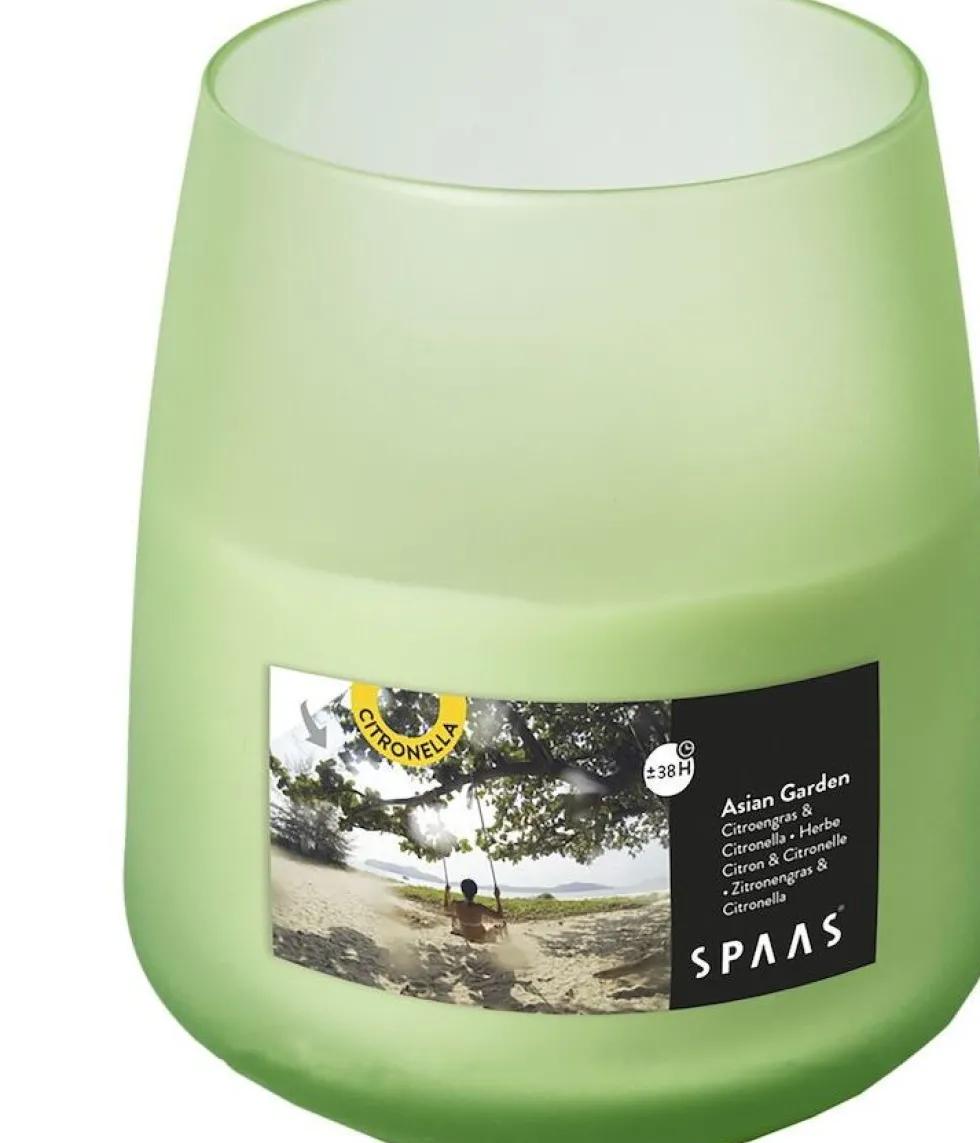 Spaas citronellakaars Asian Garden fruitig groen 38 uur D 8,2 H 9,5 cm