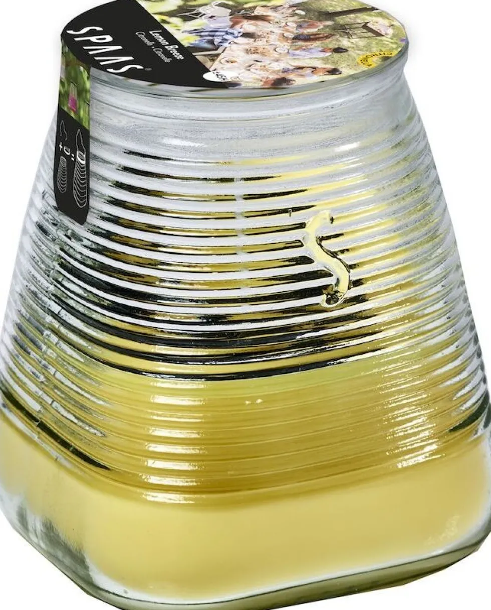 Spaas citronellakaars Lemon Breeze fruitig geel 45 uur D 9 H 9,8 cm