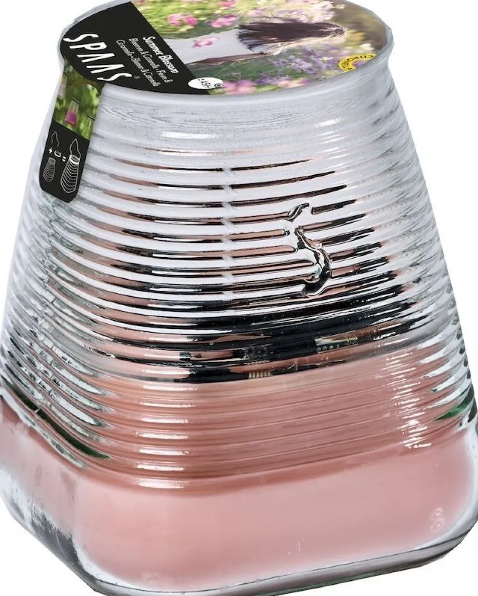 Spaas citronellakaars Summer Blossom bloemig roze 45 uur D 9 H 9,8 cm