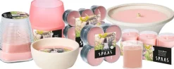 Spaas citronellakaars Summer Blossom bloemig roze 38 uur D 8,2 H 9,5 cm