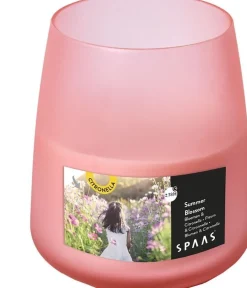 Spaas citronellakaars Summer Blossom bloemig roze 38 uur D 8,2 H 9,5 cm