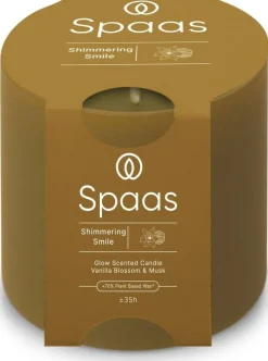 Spaas geurkaars Essential collection Shimmering Smile beige 55 uur D 10 H 10 cm
