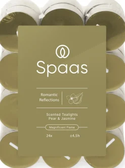 Spaas geurkaars Essential collection Romantic Reflections groen 4,5 uur D 3,9 H 1,6 cm 24 stuks