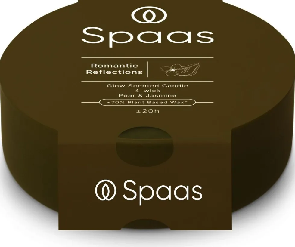 Spaas geurkaars Essential collection Romantic Reflect groen 20 uur D 13 H 4,5 cm
