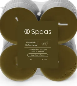Spaas geurkaars Essential collection Romantic Reflections groen 10 uur D 6 H 2,1 cm 8 stuks