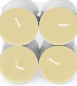Spaas geurkaars Essential collection Shimmering Smile beige 10 uur D 6 H 2,1 cm 8 stuks