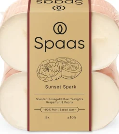 Spaas geurkaars Iconic Collection Sunset Spark crème 10 uur D 6 H 2,1 cm 8 stuks