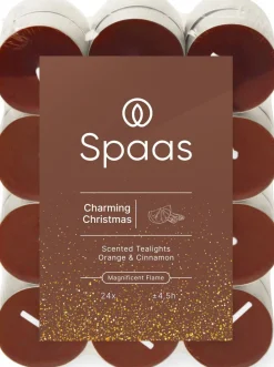 Spaas geurkaars Winter collection Charming Christmas bruin 4,5 uur D 3,9 H 1,6 cm 24 stuks