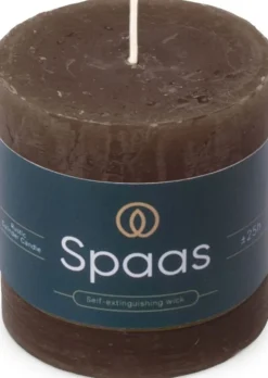 Spaas stompkaars Essential collection donkerbruin 25 uur D 7 H 7 cm