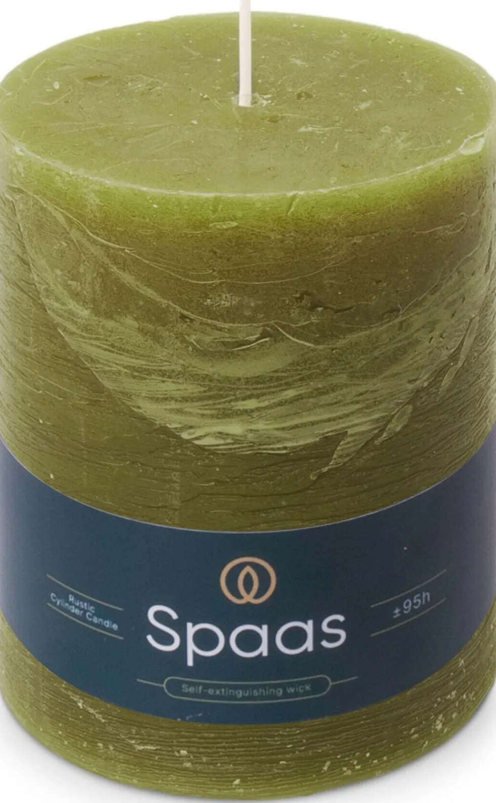 Spaas stompkaars Essential collection olijf 95 uur D 10 H 13 cm