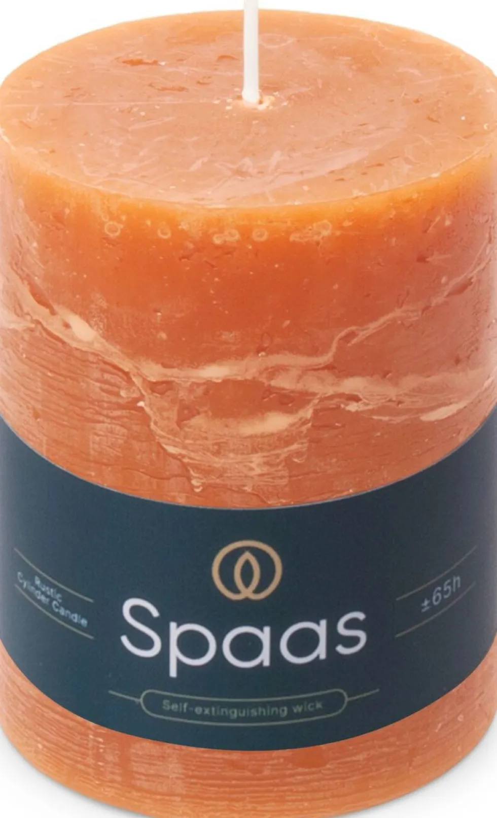 Spaas stompkaars Essential collection oranje 65 uur D 8 H 11 cm