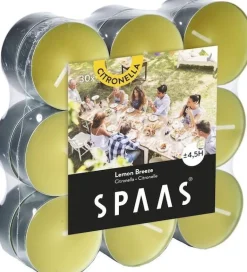 Spaas waxinelichten Canny lemon breeze geel 4,5 uur 18 stuks D 11,8 H 3,2 cm