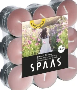 Spaas waxinelichten Canny summer blossom roze 4,5 uur 18 stuks D 11,8 H 3,2 cm