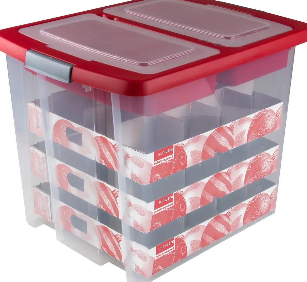 Sunware Nesta kerstballen opbergbox en trays voor 48 kerstballen 48 x 36,5 x 36,5 cm
