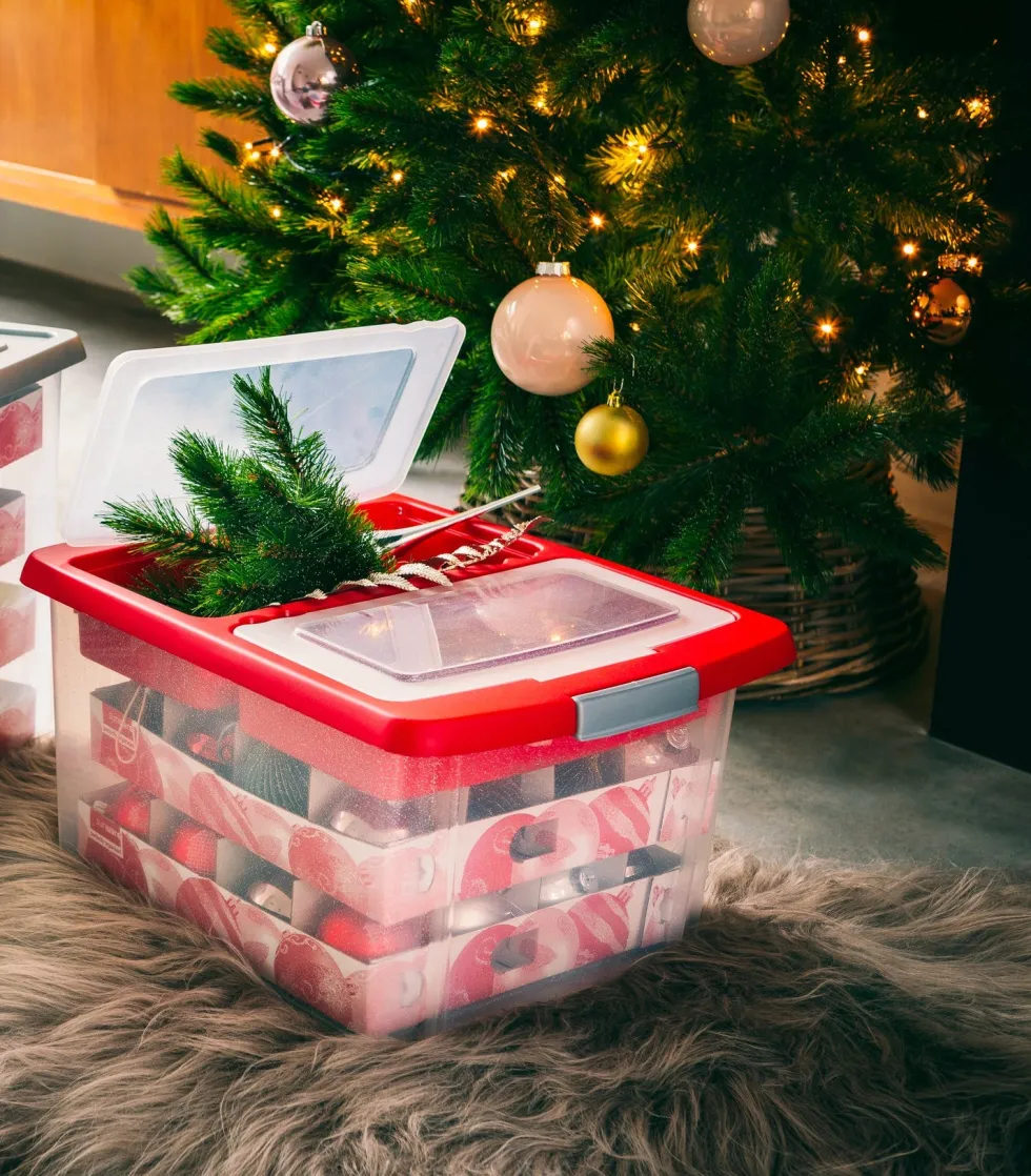 Sunware Nesta kerstballen opbergbox en trays voor 32 kerstballen 48 x 35,5 x 24,5 cm