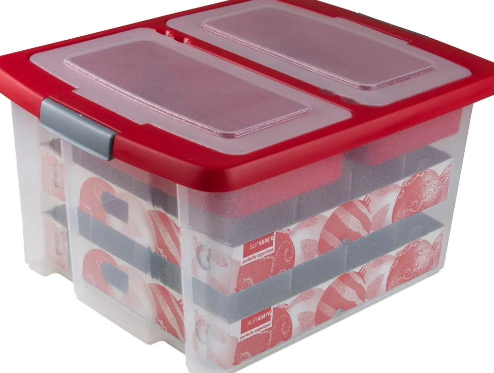 Sunware Nesta kerstballen opbergbox en trays voor 32 kerstballen 48 x 35,5 x 24,5 cm