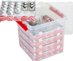 Sunware Q-Line kerstballen opbergbox en trays voor 125 kerstballen 40 x 40 x 40 cm