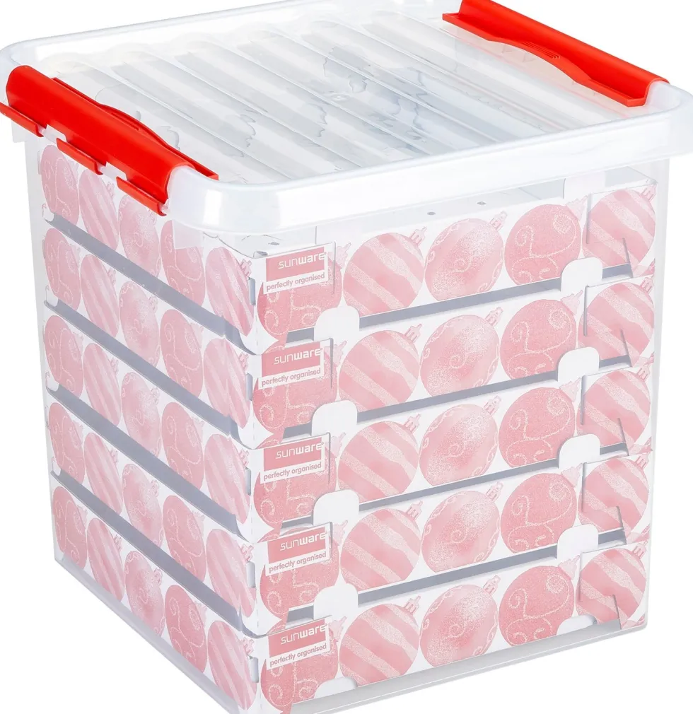 Sunware Q-Line kerstballen opbergbox en trays voor 125 kerstballen 40 x 40 x 40 cm