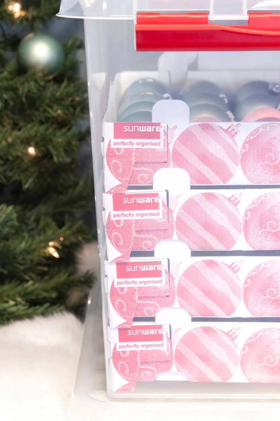 Sunware Q-Line kerstballen opbergbox en trays voor 125 kerstballen 40 x 40 x 40 cm