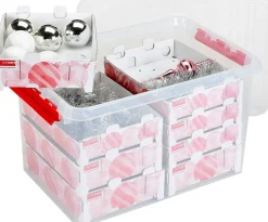 Sunware Q-Line kerstballen opbergbox en trays voor 116 kerstballen 60 x 40 x 34 cm
