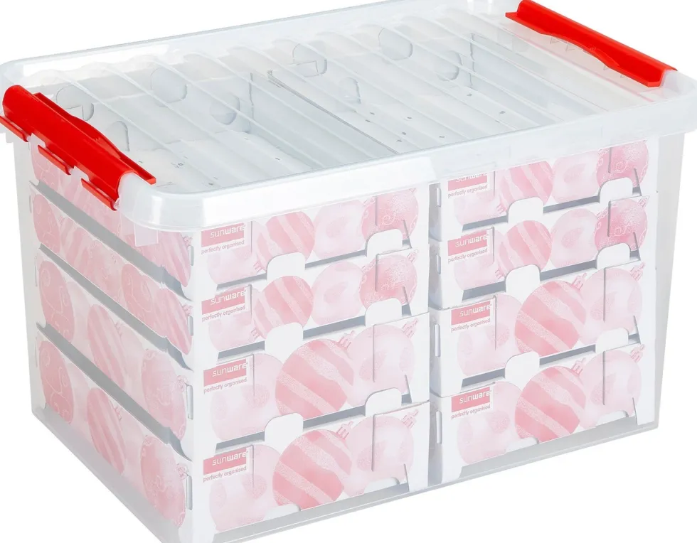 Sunware Q-Line kerstballen opbergbox en trays voor 116 kerstballen 60 x 40 x 34 cm