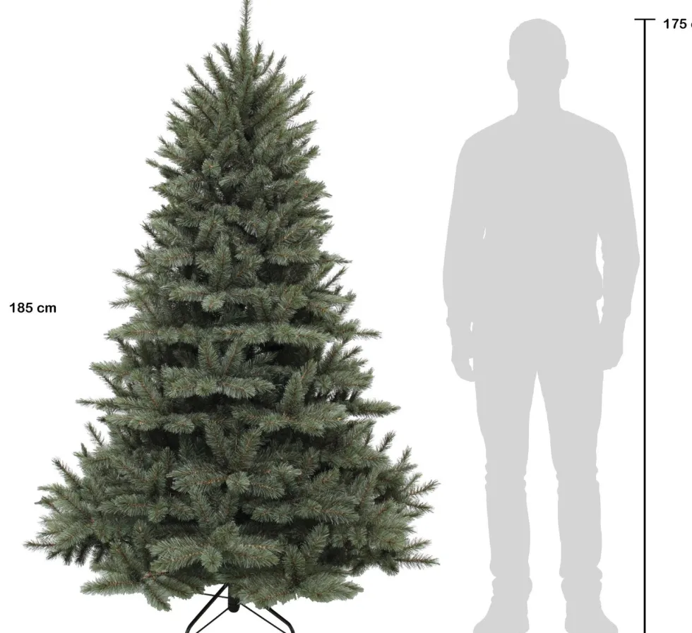 Triumph Tree kunstkerstboom Romagne blauw met 224 lampjes warm wit D 130 H 185 cm