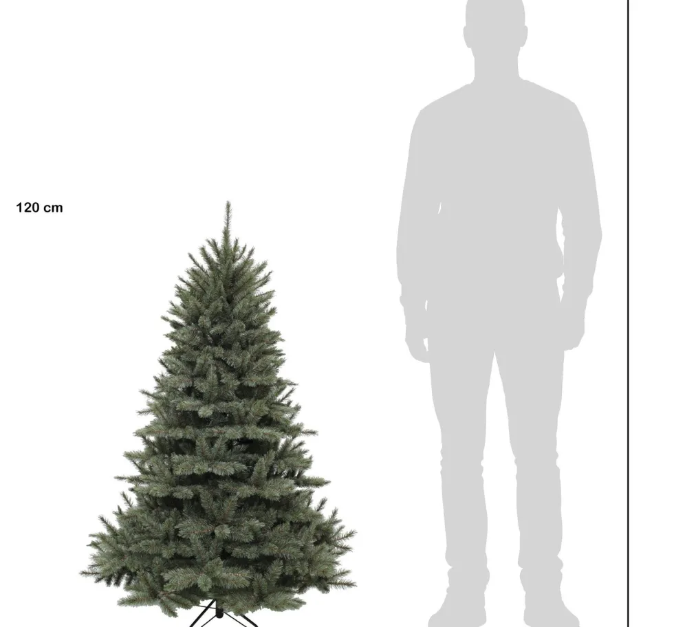 Triumph Tree kunstkerstboom Romagne blauw met 96 lampjes warm wit D 99 H 120 cm