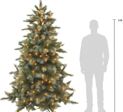 Triumph Tree kunstkerstboom Wyoming blauw met 384 lampjes warm wit D 145 H 215 cm
